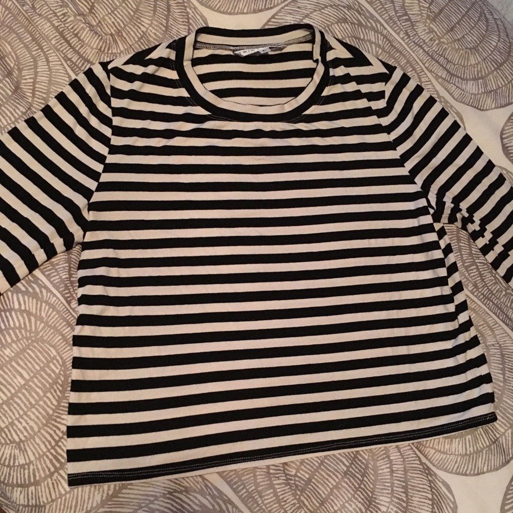 Trina Turk long sleeve black n white top Large
